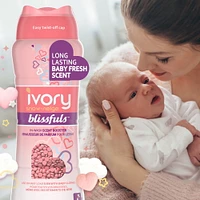 Perles de rehausseur de parfum pour lessive Ivory Neige Blissfuls, Parfum frais de bébé 379G
