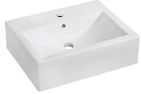 American Imaginations -in. W Wall Mount White Bathroom Vessel Sink Set For 1 Hole Center Faucet AI