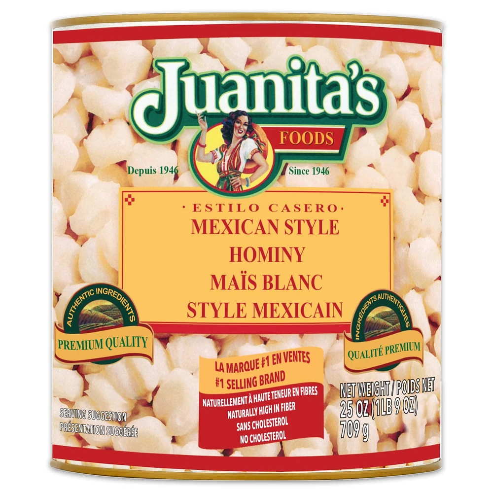 Juanitas Mexican Style Hominy, 709 g