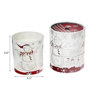 Bougie Parfumée En Verre Bonhomme De Neige 10,6 Oz, Canneberge Et Cassis