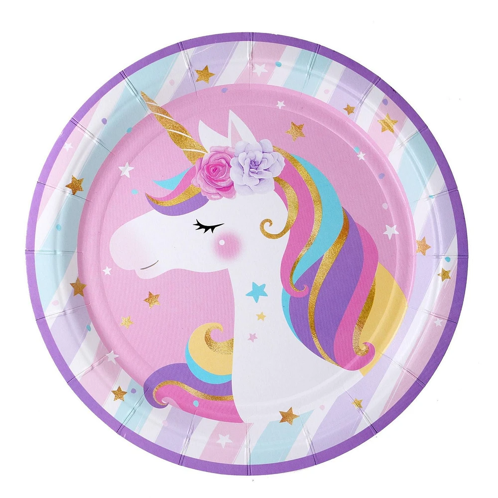 Assiettes en papier licorne 7" Assiettes en papier licorne