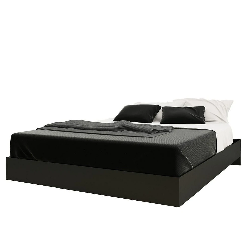 Nexera Corbo Platform Bed and Headboard, Black