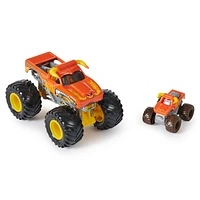 Monster Jam, Monster truck officiel en métal moulé El Toro Loco à l'échelle 1:64, avec mini-véhicule collector à l'échelle 1:87 en cadeau, jouets pour filles et garçons à partir de 3 ans