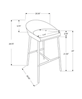 Monarch Specialties Tabouret De Bar, Lot De 2, Hauteur Du Comptoir, Cuisine, Métal, Pu D'aspect Cuir, Blanc, Chrome, Contemporain, Moderne