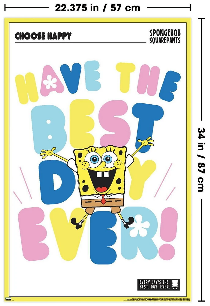 Nickelodeon Spongebob - Choose Happy Wall Poster, 22.375" x 34"