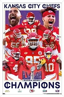NFL Kansas City Chiefs - Super Bowl LVIII Champions Wall Poster, 14.725" x 22.375" Framed