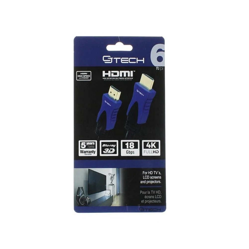 CJ Tech 4K 3D HDMI 2.0 Cable with Ethernet - 6ft