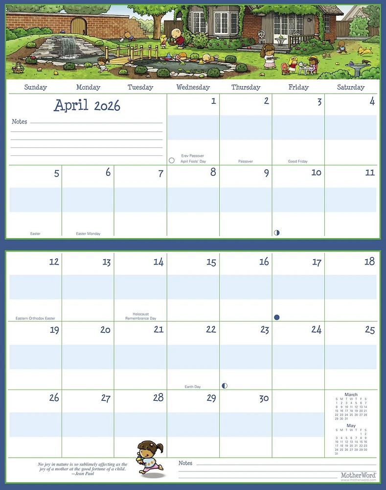 2026 Motherword Magnetic Calendar - English
