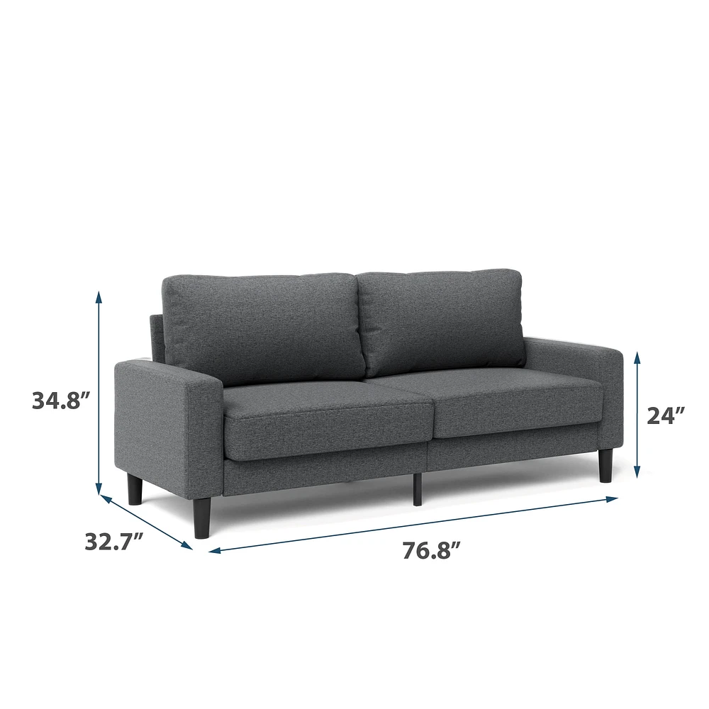 Canapé en tissu d'intérieur Mainstays de 76 pouces, gris foncé