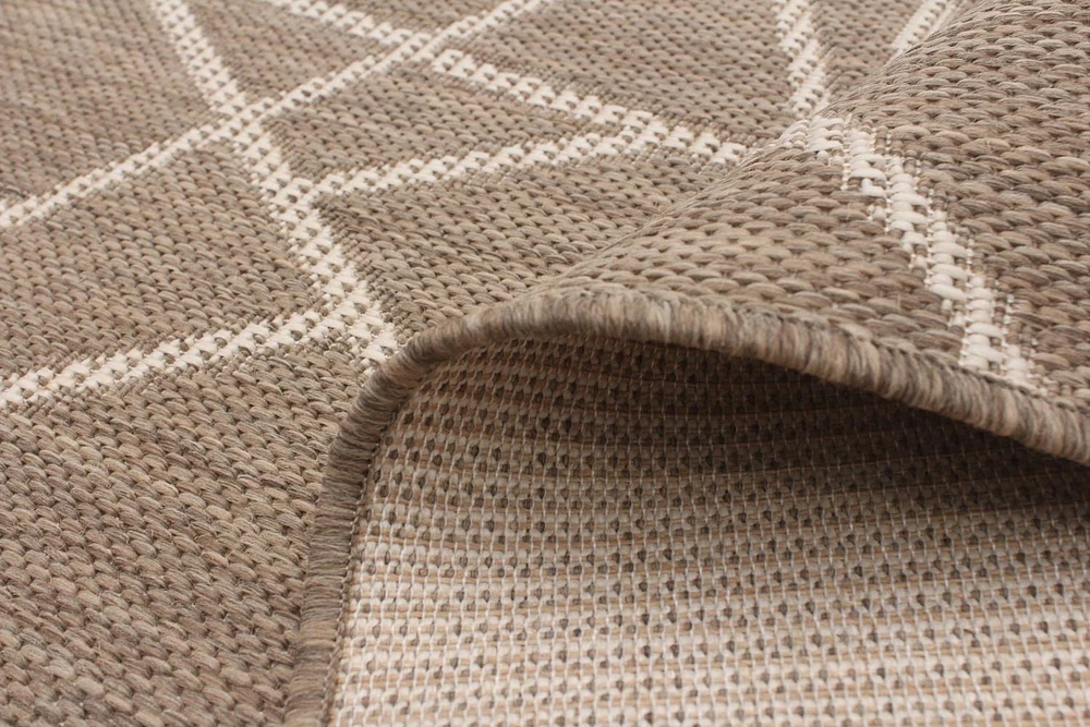 ECARPET Indoor Outdoor Area Rug for Patio, Deck, Living Room Sisal Abstract Collection