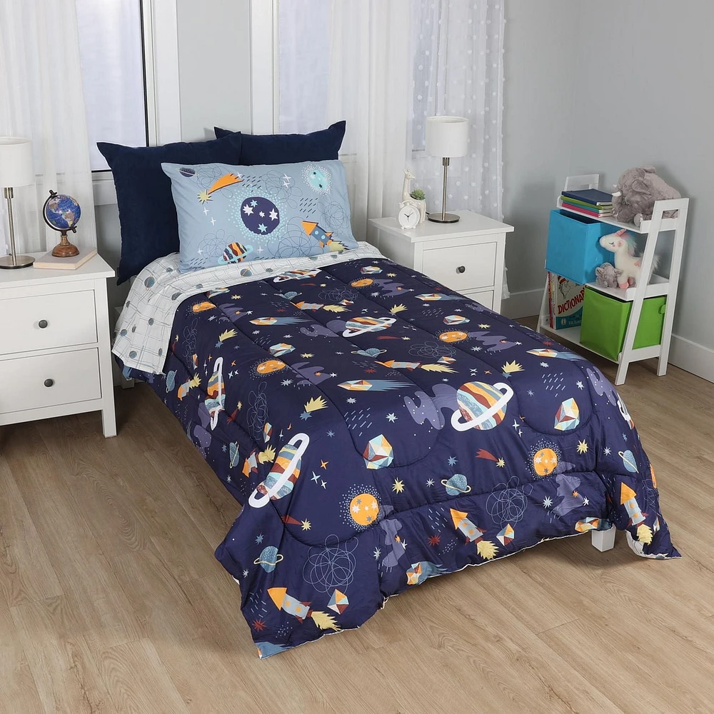 Parure de lit de 4 pièces pour lits jumeaux, Outerspace