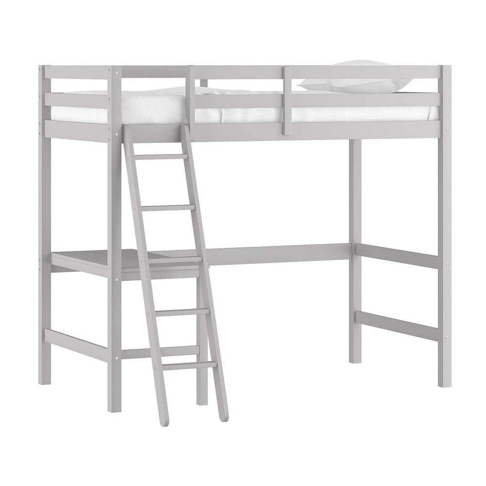 Campbell Wood Twin Loft Bunk Bed with Study Desk, by Hillsdale Living Essentials