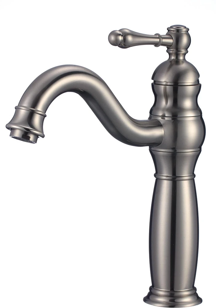 American Imaginations AI-29480  Ensemble de robinet en laiton sans plomb approuvé par CUPC à 1 trou de couleur nickel brossé - Drain incl.