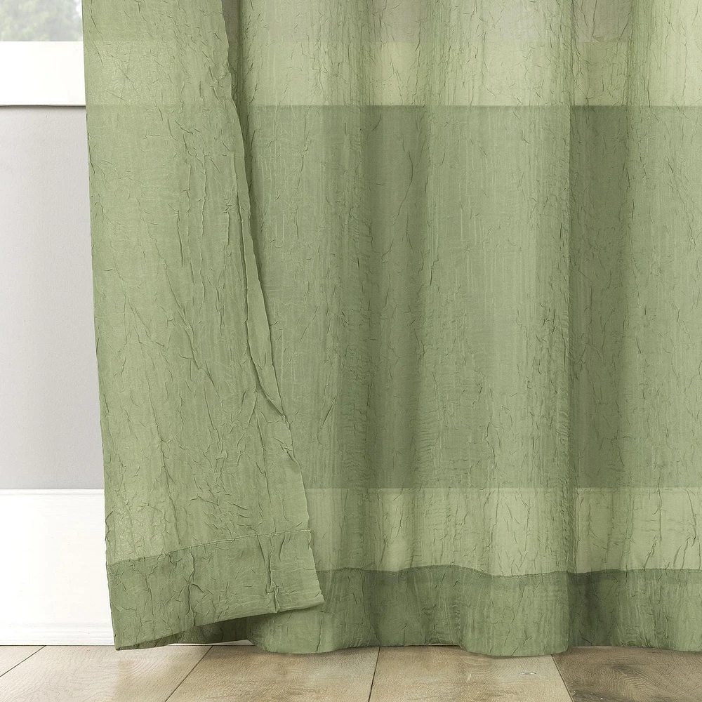 Mainstays Crushed Voile 2-Pack Sheer Grommet Curtain Panel Pair, 2 panels, sheer