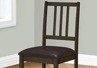 Monarch Specialties Dining Chair, Set Of 2, Side, Upholstered, Kitchen, Dining Room, Pu Leather Look, Wood Legs, Brown, Transitional
