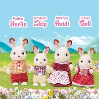 Calico Critters Hopscotch Rabbit Family, Set of 4 Collectible Doll Figures