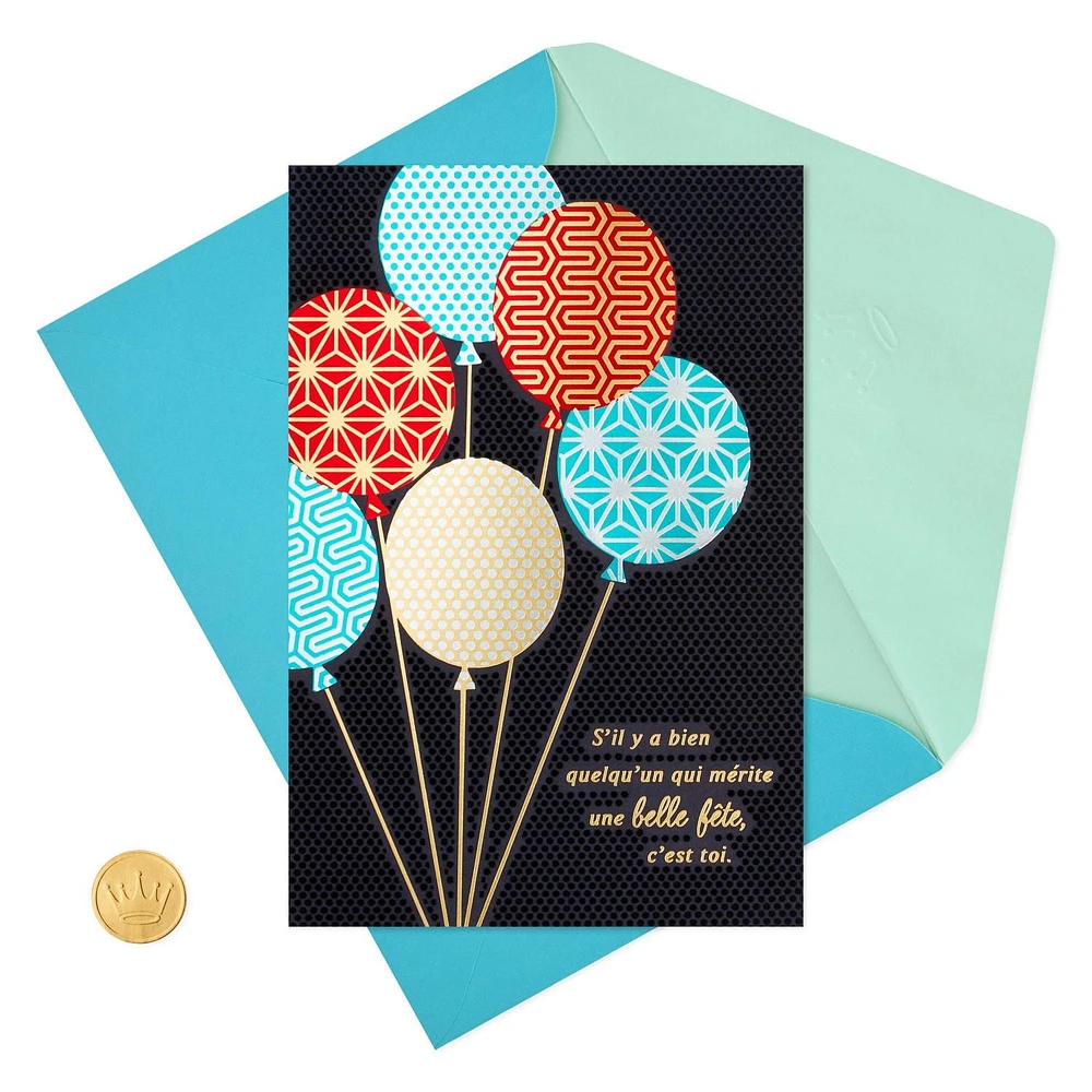 Carte de fête – Hallmark (Ballons métallisés)