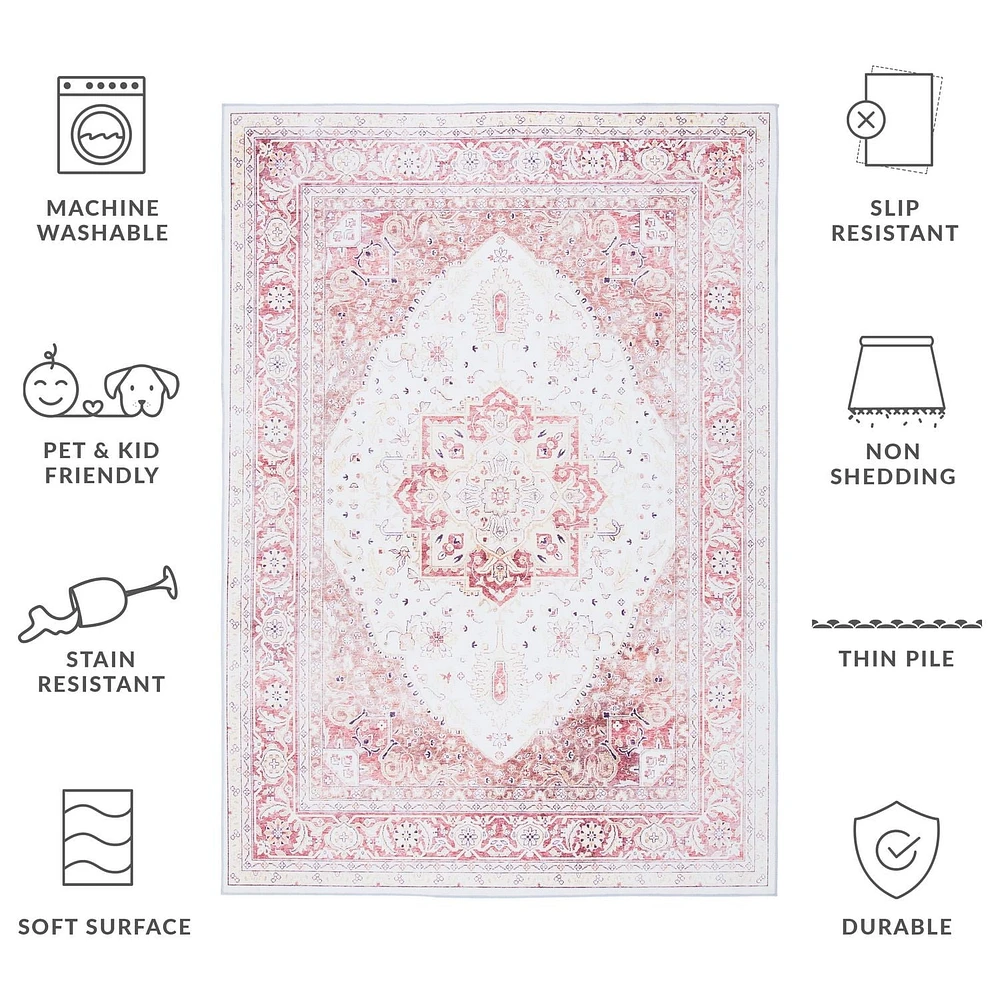 SAFAVIEH Tucson Herbert Traditional Machine Washable Area