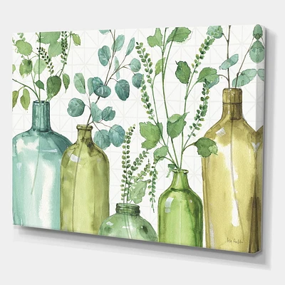 Designart Feuilles vertes botaniques mixtes I0 Art mural sur toile
