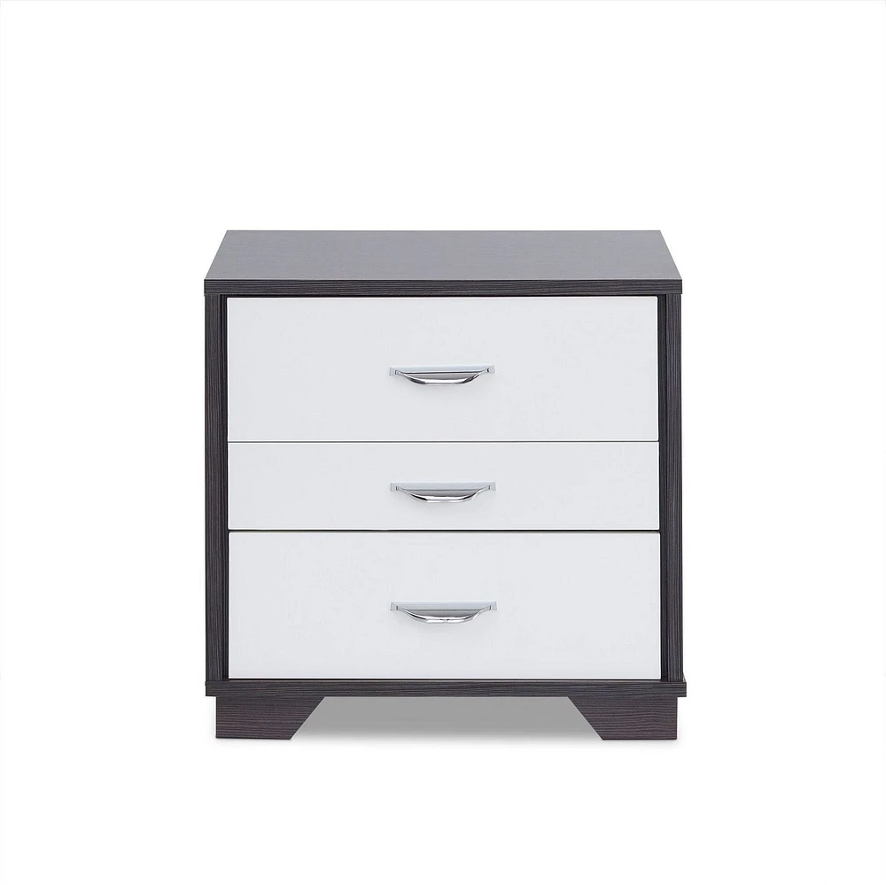 ACME Eloy Nightstand in White & Black