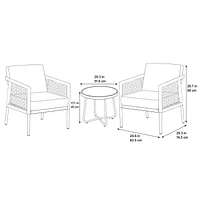 Ash & Willow Gelena 3-Piece Outdoor Chat Set