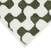 Tapis de bain en polyester Mainstays Waves, vert et blanc, 16" x 24"