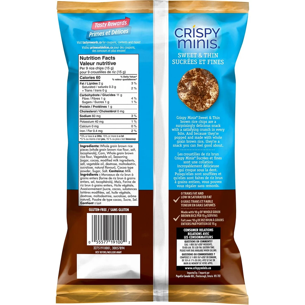 Quaker Crispy Minis Sweet & Thin Cocoa Crunch Flavour, 90g