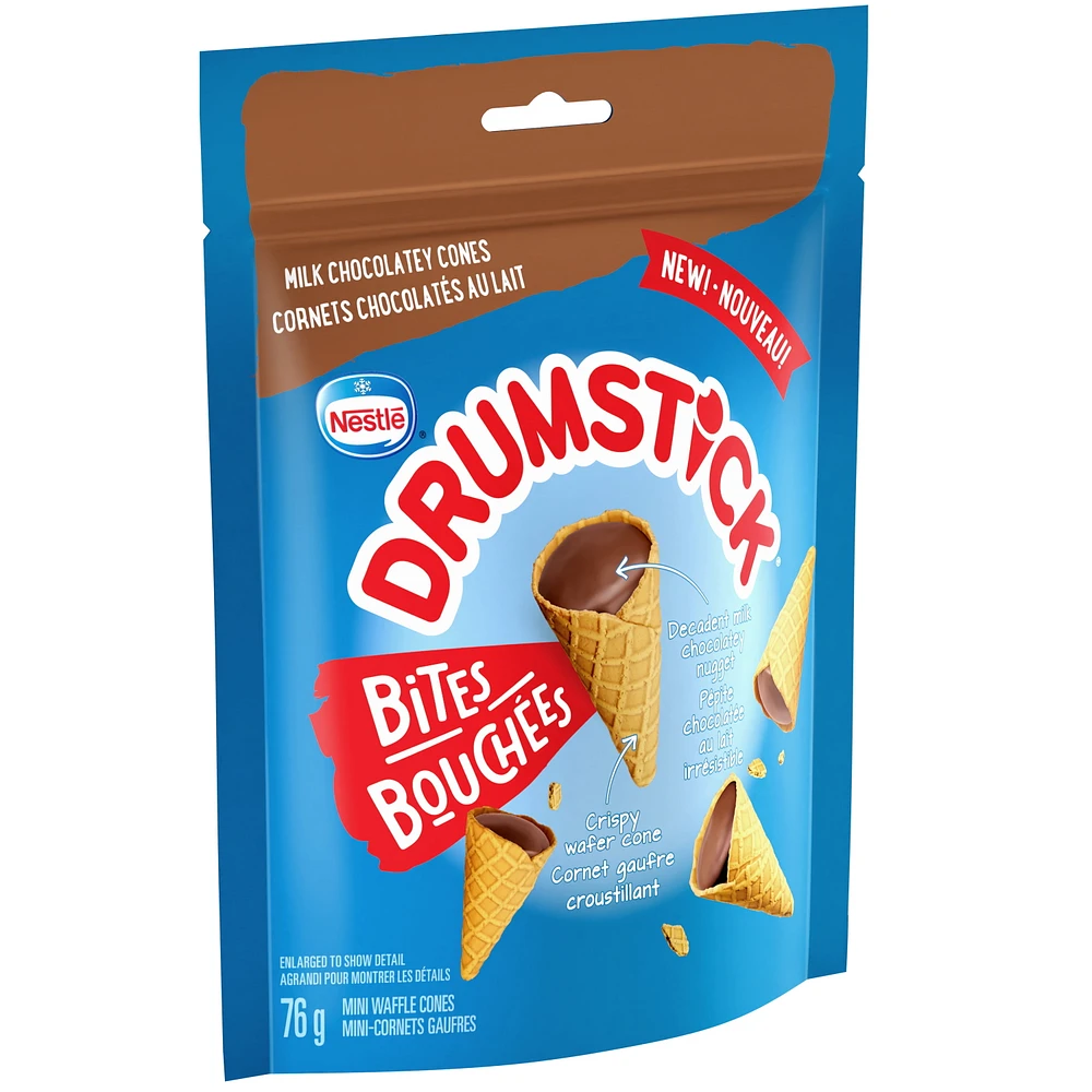 Bites, Decadent Milk Chocolatey Bite-sized Mini Wafer Cones, The Last Bite From Canada's Favourite Cone, 76 g