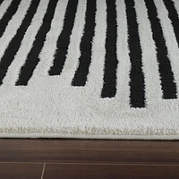 Rug Branch Domus Abstract Indoor Area Rug, Cream Black, Modern - Living Room, Bedroom, Dining Room