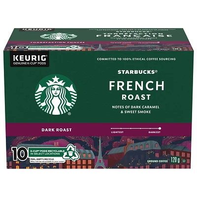 French Roast Dark Roast Ground Coffee K-Cup Pods Box 10 pc