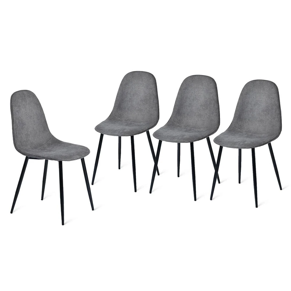 Homy Casa Ensemble de salle à manger 5 pièces, 1 table avec 4 chaises ergonomiques rembourrées, plateau recouvert de PVC pour salle à manger, cuisine, espace de réception, table naturelle/expresso
