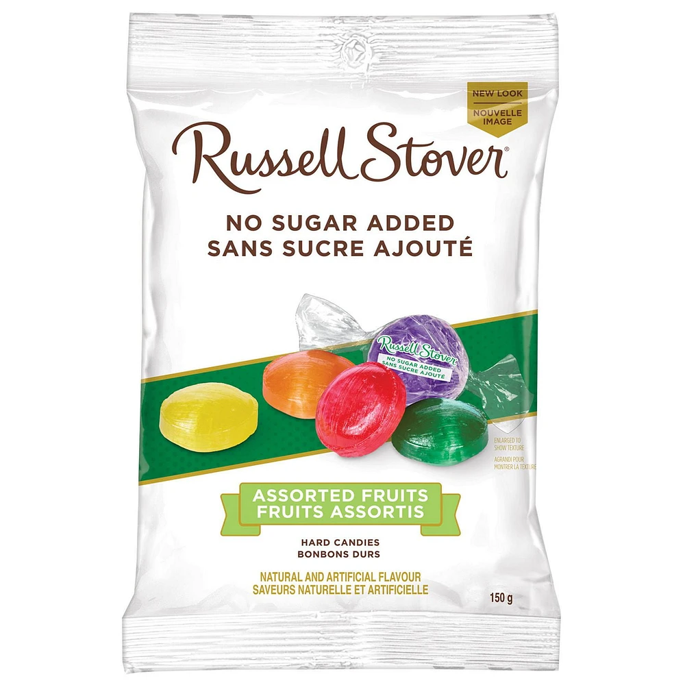 Russell Stover No Sugar Added Assorted Fruit Hard Candy, 150-Gram Bag, 150 g