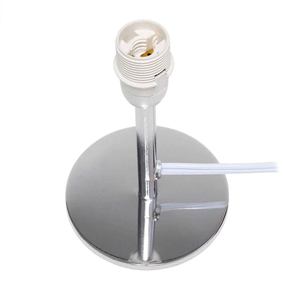 Simple Designs Mini lampe de table chromée avec abat-jour en tissu inclin