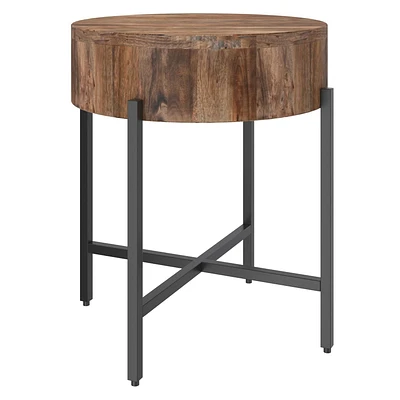 Table d’appoint contemporaine en bois massif, naturel