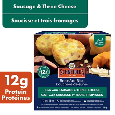 Schneiders Sausage & Three Cheese Breakfast Bites, 4 per pack, 224 g