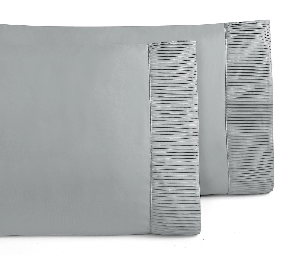 Swift Home Ensemble de draps en microfibre 4 pièces avec ourlet pliss