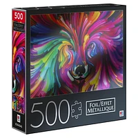 Puzzle de 500 pièces avec effet métallisé, pour adultes et enfants à partir de 8 ans, Peinture de chien