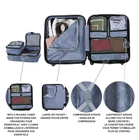 JetStream® Carry On Hardside Rolling Luggage with 3 Packing Cubes, Carry On Suitcase with Spinner Wheels