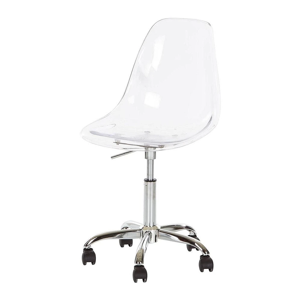 Heavenly Collection Acrylic Office Chair, Clear Office Chair, Acrylic Desk Chair, Acrylic Adjustable Chair, Adjustable Office Chair, Acrylic Swivel Chair, Clear Chair with Wheels, Office Chair