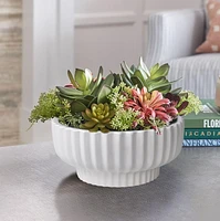 Better Homes & Gardens 8" Ceramic Cup Pot-White, Flower pot