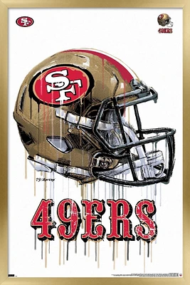 NFL San Francisco 49ers - Drip Helmet 20 Wall Poster with Push Pins, 22.375" x 34"