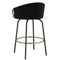 Ensemble de deux tabourets de comptoir contemporains, noirs