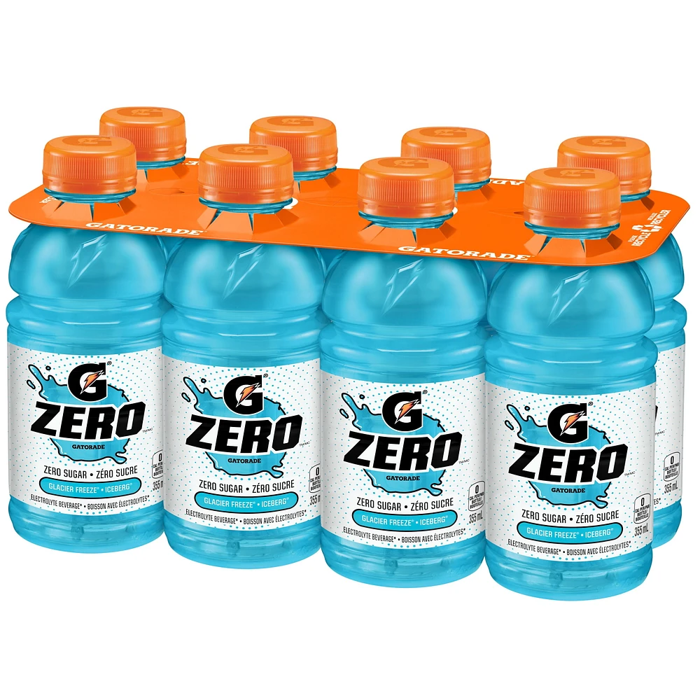 Gatorade Zero Glacier Freeze 8 x 355 mL, Bottles, 8x355mL