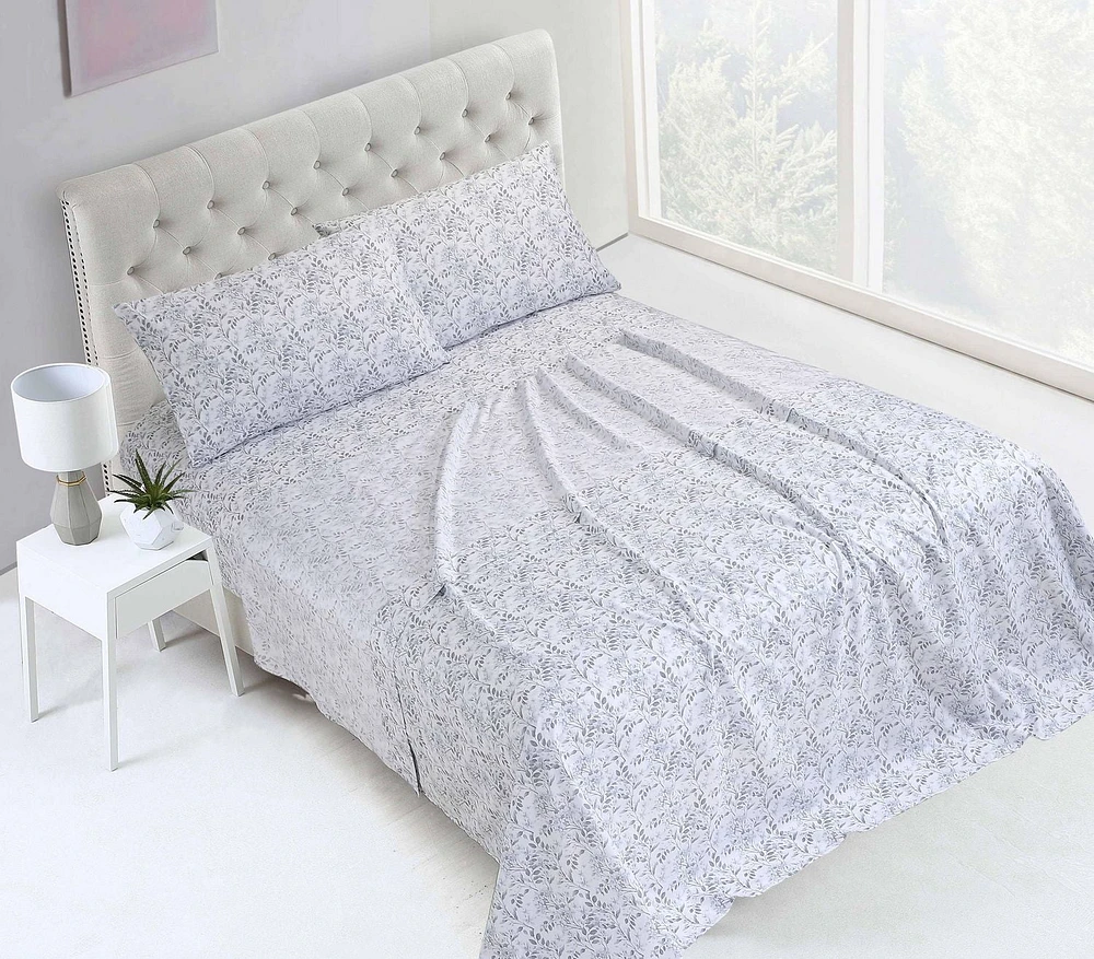 4 Piece Printed Microfibre Sheet Set