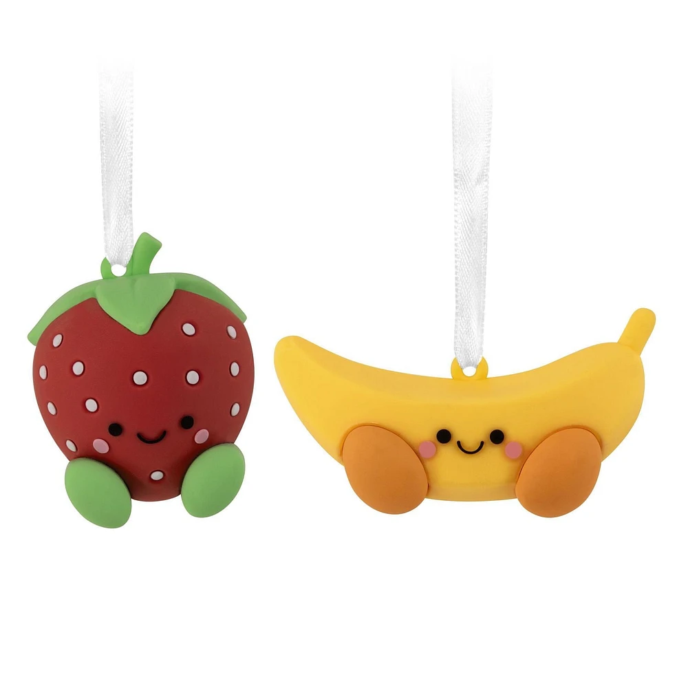 Décorations Hallmark de Noël (Better Together », Fraise et Banane, magnétiques), ensemble de 2