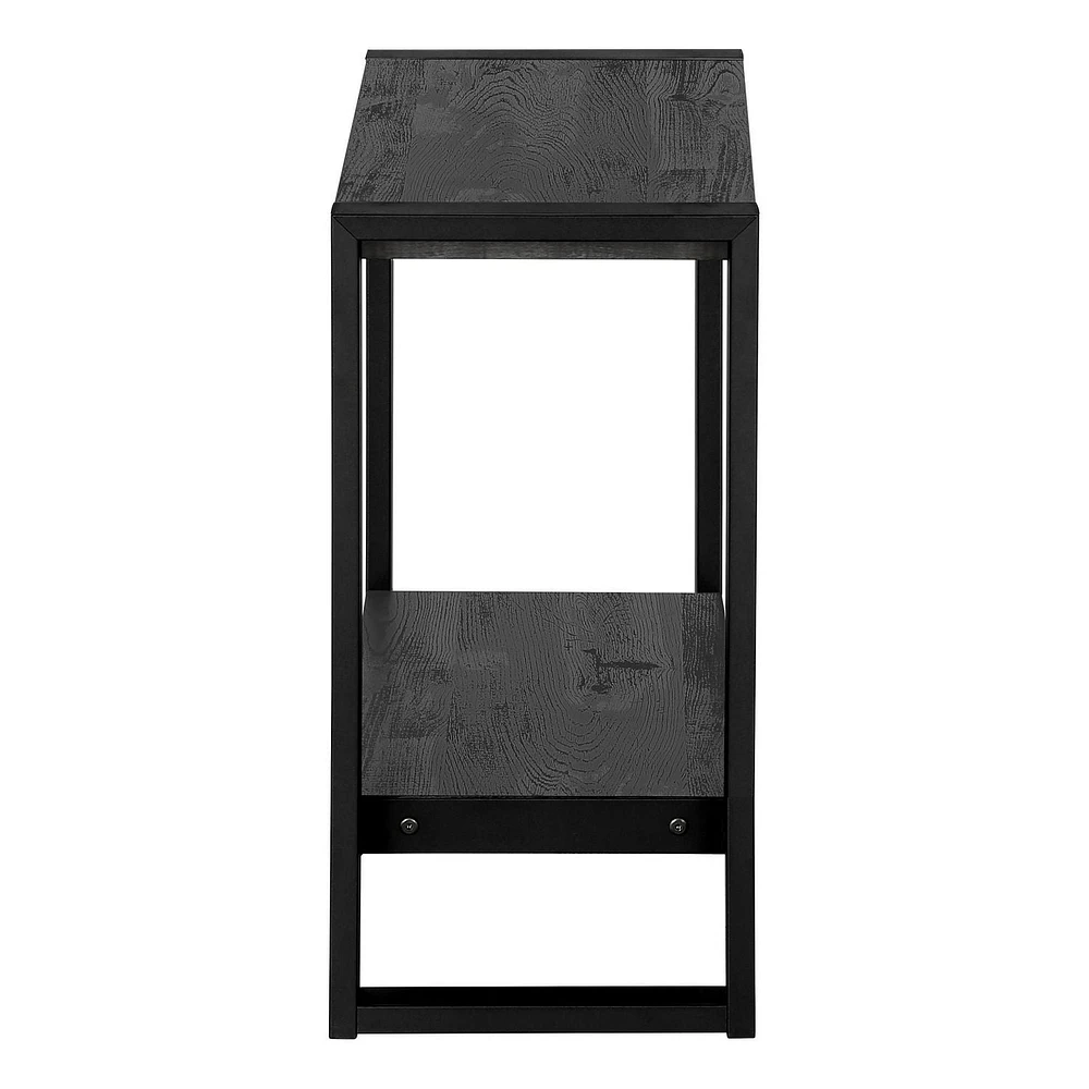 Monarch Specialties  Table D'appoint, Coté, Bout, Table De Nuit, Lampe, Salon, Chambre À Coucher, Stratifié Noir, Métal Noir, Industriel