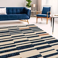Tapis Capri Leslie os & bleu de 6 pi 5 po x 9 pi 3 po