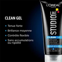 Studio Line Gel coiffant CLEAN Tenue flexible forte