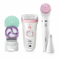 Braun Silk-épil Beauty Set 9 9-985 Deluxe 7-En-1 Sans Fil, Wet & Dry, Épilateur Électrique, Rasoir, Exfoliation, Nettoyage Pour Visage Et Corps