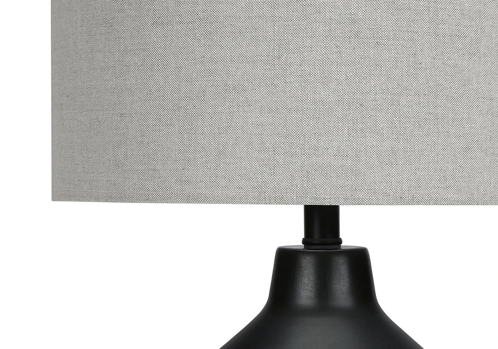 Monarch Specialties  Luminaire, 24"h, Lampe De Table, Béton Noir, Une Nuance De Gris, Contemporain